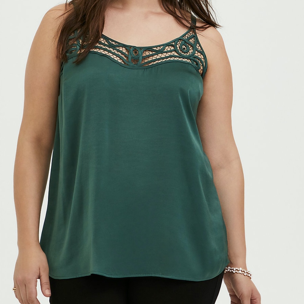 Torrid Sophie Green Satin Soutache Inset Swing Cam